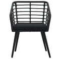 thumbnail image 3 of vidaXL Rattan Dining Chair 2 Pcs Patio Wicker Chair with Cushions Poly Rattan, 3 of 7
