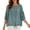a-50Green11, variant on Womens Puff Three Quarter Sleeve Round Neck Solid Color Textured Drawstring Hem Loose Tops Summer Holiday Relaxed Fit Casual Blouse Shirts For Ladies Casual Top Pink XXL