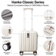 thumbnail image 4 of Equipaje de mano Hanke para equipaje de mano, asiento inferior de 14 pulgadas con ruedas, color blanco marfil, 4 of 9