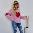 thumbnail image 3 of Vedolay Women's 2023 Sweaters Womens Sweaters 2023 Fashion Fall Winter Casual Loose Soft Pullover Tops,Pink S, 3 of 5