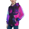thumbnail image 2 of Xecao Neon Toy Cat Reflections Print Youth Hoodie Sweatshirt,Boys Hoodies,Essentials Hoodie-Small, 2 of 6