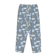 thumbnail image 5 of Naloa Blue Bathroom Print Women’s Ultra-Soft Comfy Pajama Lounge Pants with Pockets & Drawstring, 5 of 8