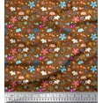 thumbnail image 1 of Soimoi Cotton Voile Fabric Bear,Bird & Floral Clip Art Decor Fabric Printed Yard 56 Inch Wide, 1 of 1