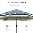 thumbnail image 5 of Outsunny 9ft Patio Umbrella with Tilt, Ruffled Outdoor Umbrella, Blue, 5 of 9