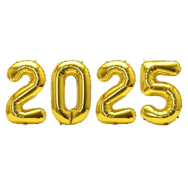 CAIROYAR Globos ZOUBAOQ 2025, globos con números 2025, globos con números de aluminio de 32 pulgadas para suministros para fiestas de Nochevieja 2025, festivales, cumpleaños, bodas, fiestas, decoracio