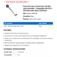 thumbnail image 2 of Front Left Lower Control Arm and Ball Joint Assembly - Compatible with 2015 - 2023 Mercedes-Benz C300 Base 2016 2017 2018 2019 2020 2021 2022, 2 of 2