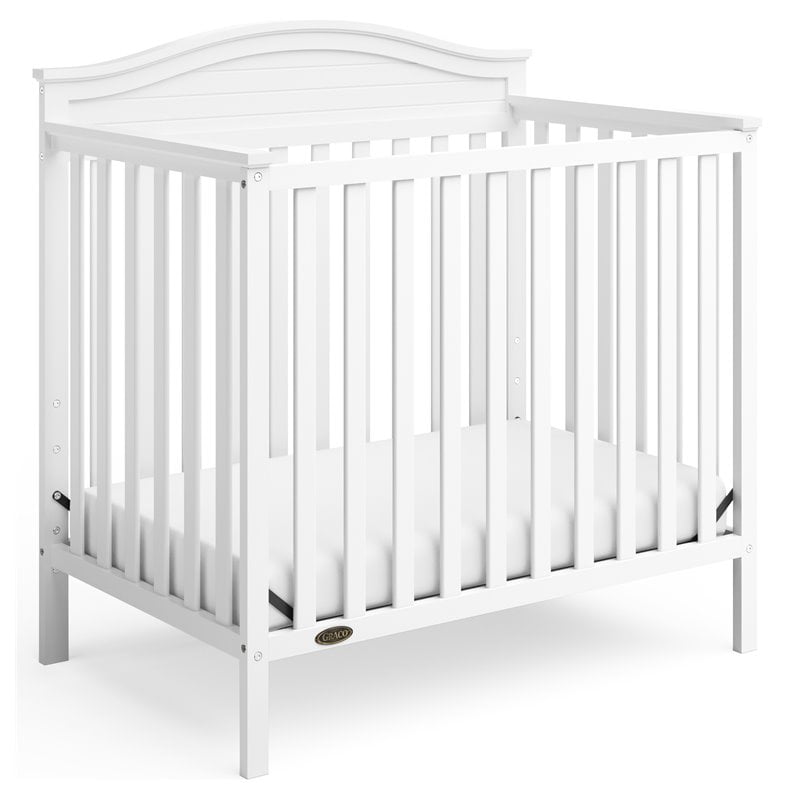 Graco Stella 4-in-1 Convertible Baby Mini Crib, White