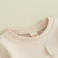 thumbnail image 4 of Toddler Boys 2PCS Pants Sets Solid Color Long Sleeve Sweatshirt and Drawstring Pants Sets 6-12 Months, 4 of 8