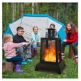 thumbnail image 2 of Large Wood Burning 44'' High Chimineas Steel Big Outdoor Pagoda Firepits Bowl with Mesh Screen Modern Firepits for Camping,Backyard,Party…, 2 of 7