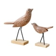 thumbnail image 3 of 2 figuras de pájaros de madera, esculturas de animales, decoración , figuras de animales realistas, adornos de escritorio para el suelo del, 3 of 9