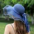 thumbnail image 3 of Meidiya Summer Women Straw Sun Hat Bowknot Wide Brim Floppy Sun Visor Hats Outdoor UPF 50+ Sun Protection Straw Beach Hat, 3 of 8