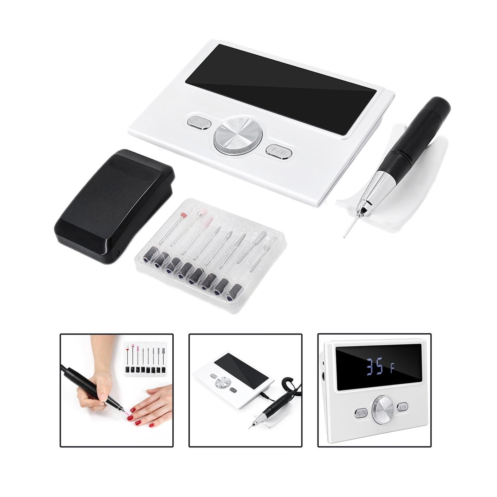 Electric Nail Drill Machine, Remove Nail Gel Polish Nail Drills, Low Noise High Speed Nails Design Manicure, Nail Art Polisher Sets
