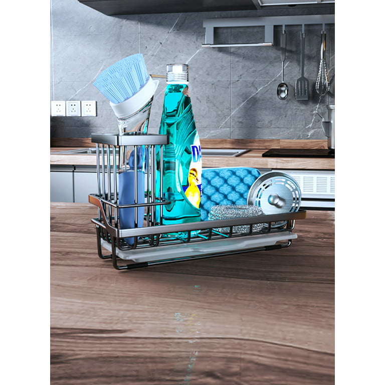 PETXPERT Sponge Holder for Kitchen Sink, Kitchen Sink Caddy, Rustproof 304  Stainless Steel Dish Sponge Organizer with Divider, Dish Soap Dispenser  Brush Holder Storage (Silver) - Yahoo Shopping
