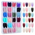 thumbnail image 1 of Uñas: parches completos, parches de media uña, estilo francés; aptos para mujeres embarazadas; parches de gel inodoros; duración de 14 días; uñas cortas hechas a mano; set de uñas, 1 of 6