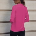 thumbnail image 4 of Ashirexll Long Sleeve Shirts for Winter Tops for Solid Color Lapel Collar Casual Comfortable Loose Fitting Blouse, 4 of 7