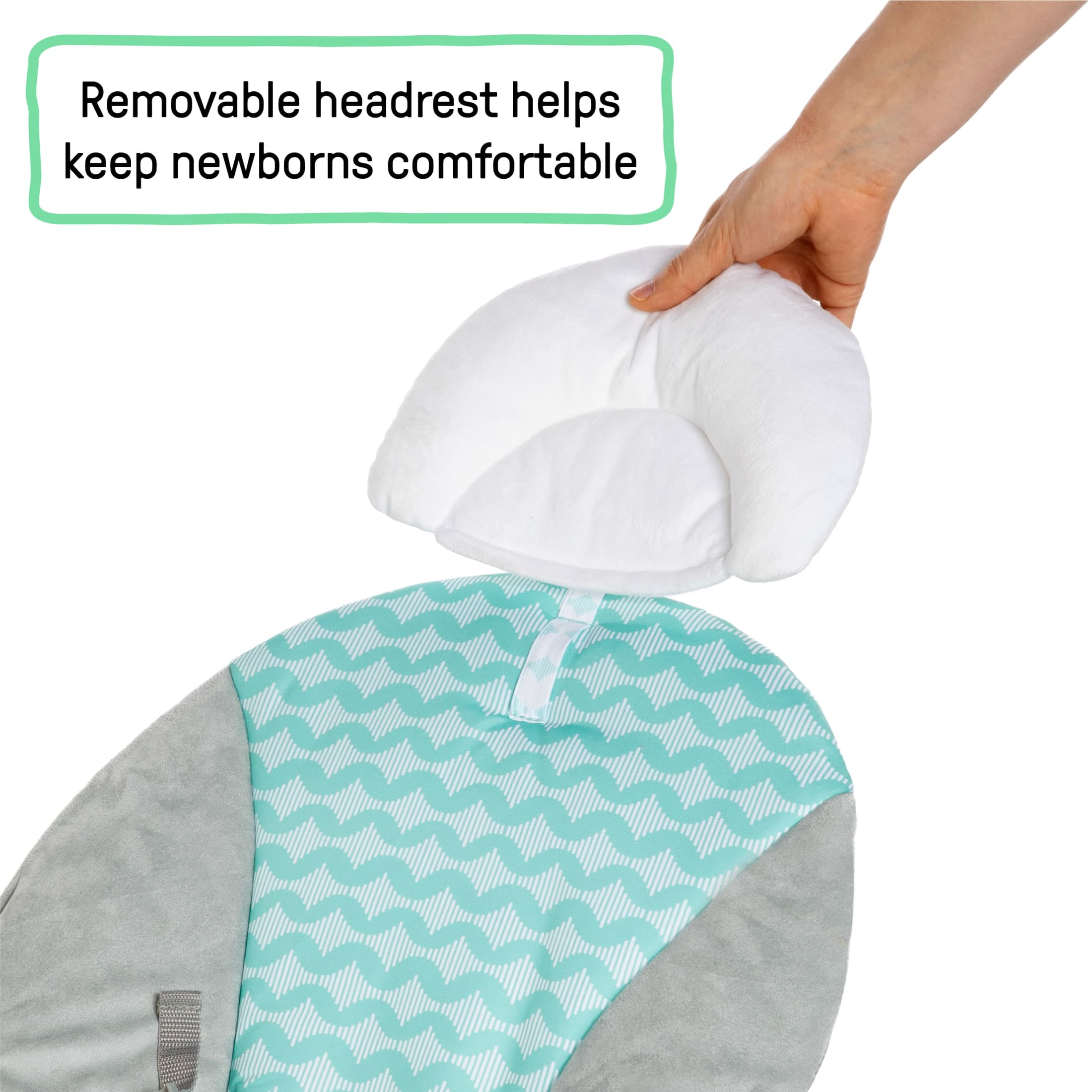 Ity by Ingenuity Bouncity Bounce Vibrating Deluxe Baby Bouncer, Blue, Ages 0-6 Months, Goji