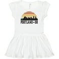 thumbnail image 3 of Inktastic Portland Oregon Skyline Retro Sunset Girls Baby Dress, 3 of 5