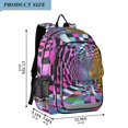 thumbnail image 2 of FORMRS Unisex School Backpack 17" Student Travel Bag with Laptop Compartment, Green Wavy Plaid, 2 of 7