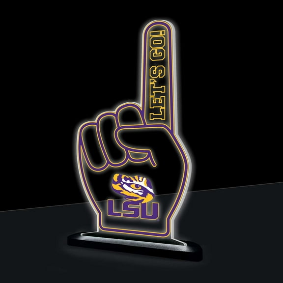 LSU Tigers 10" LED Tabletop Foam Finger Desklite Sign