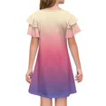 thumbnail image 4 of Girls Summer Dress Tween Dresses Gradient Short Sleeve Dress Soft Comfortable Perfect for Casual Wear and Special Occasions ,Sie:150, 4 of 5