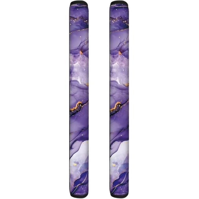 NETILGEN 2 Pieces Refrigerator Door Handle Covers Set, Non-Slip Kitchen Appliance Decorative Mat for Fridge Dishwashers Microwave Home Indoor Kitchen Decoration, Purple Gold Marble