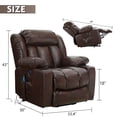 thumbnail image 3 of BALICHUN Large Power Lift Recliner Chair with Massage and Heat for Elderly, Overstuffed Wide Recliners, Breathable Leather with Breathable microporous, USB Ports, 2 Cup Holders (Brown), 3 of 9