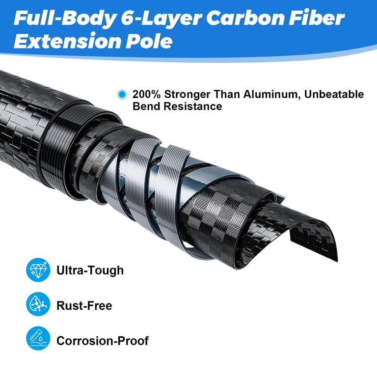 24ft carbon fiber fishing pole Telescopic Multi-Purpose Extension becoming the lightest 24ft carbon fiber fishing pole