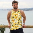 thumbnail image 6 of Logiee Blue Floral Sunflower Print Men's Workout Tank Top,Quick Dry Workout Tank Top,Gym Muscle Tee,Fitness Bodybuilding Sleeveless T Shirt-XX-Large, 6 of 7