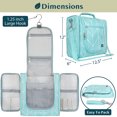 thumbnail image 3 of PAVILIA Extra Large Toiletry Bag Travel Bag for Women Men, Hanging Cosmetic Organizer, Water Resistant Makeup Bag for Accessories Toiletries, Travel Essentials Kit (Teal Chevron), 3 of 8
