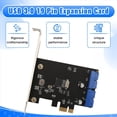 thumbnail image 5 of Rollbacks & More 2X PCI Express USB 3.0 19 Pin Expansion Card PCIE 1X to 2 Ports 3 Adapter Internal USB3 20Pin Hub Header, 5 of 10