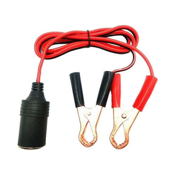 12V Battery Clamps Terminal Clip-on Car To Cigarette Socket Adapter Lighter F3V0
