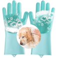 thumbnail image 4 of Guantes de aseo para mascotas Cepillo para el baño de perros Guantes de silicona resistentes al calor con dientes de alta densidad, 4 of 5
