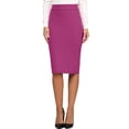 thumbnail image 1 of Doublju Women's Mid Knee Length H Line Pencil Skirt (Plus Size Available), 1 of 4
