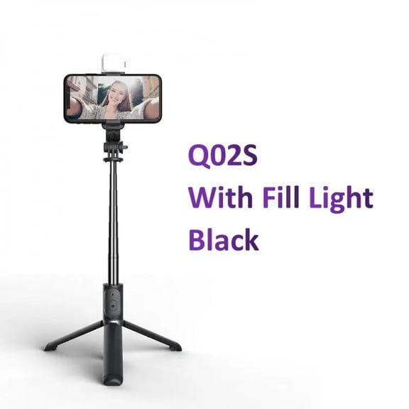 Mobile Selfie Stick Wireless Bluetooth Foldable Mini Tripod for Cellphone with Fill Light Shutter Remote Control for Ios Android