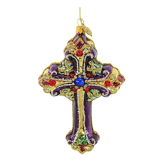 Huras Cross Of Royalty Glass Ornament Papal Easter Lent Dhf726