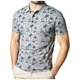 thumbnail image 2 of DDAPJ pyju Mens Printed Polo Shirt Business Casual Collared T-Shirt Short Sleeve Performance Moisture Wicking Golf Polos Liquidación Hoy Prime Gray M, 2 of 5