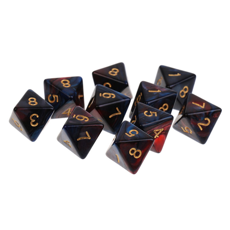 10pcs 8 Sided Dice D8 Polyhedral Dice for  Game Dice