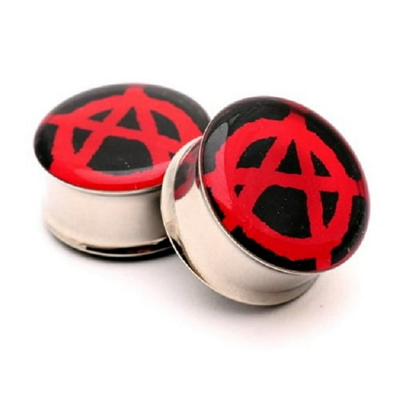 Anarchy Double Flared Surgical Steel (316L) Gauges/Plugs 9/16" (14mm) 2 Piece (1 Pair) (A/4/2/15)
