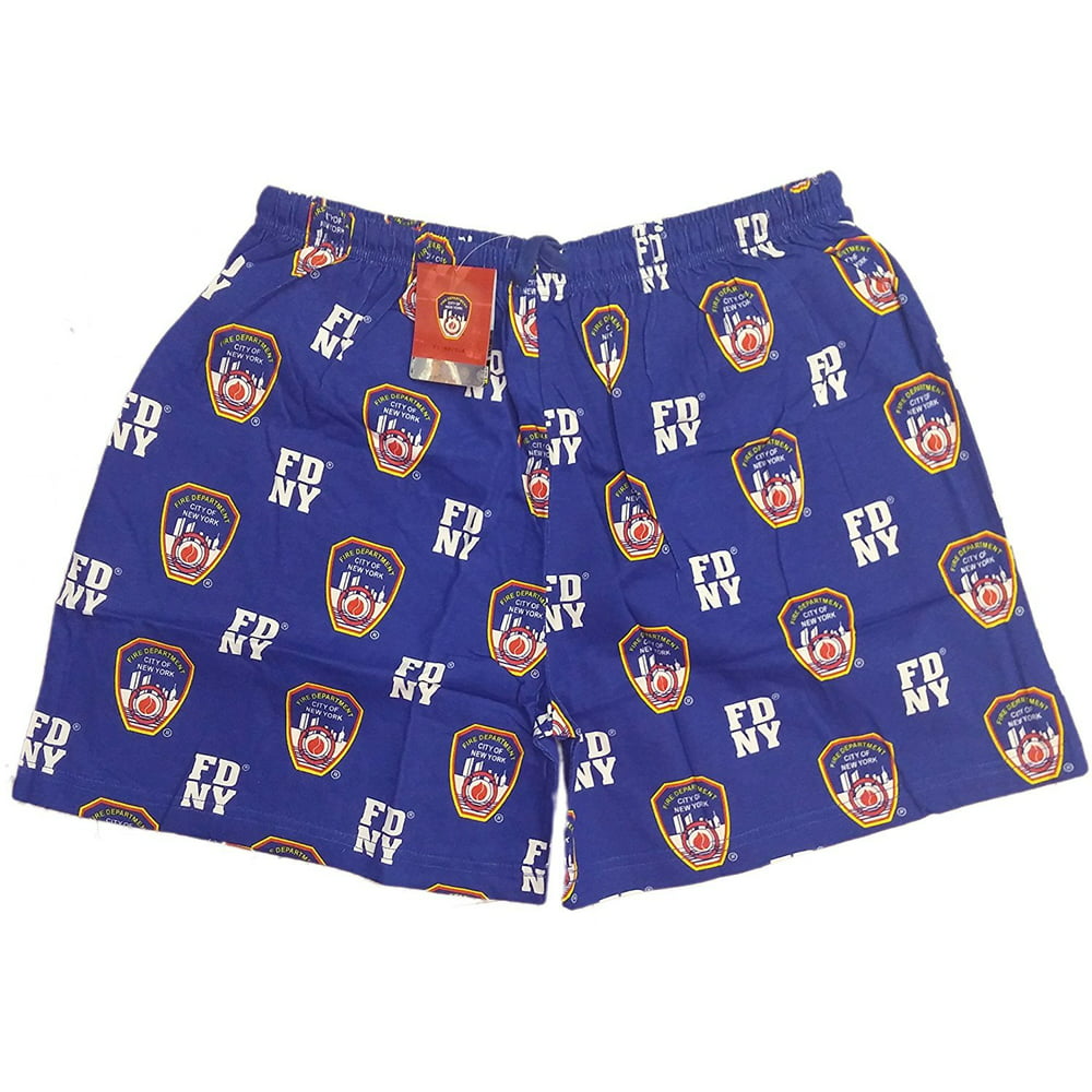 FDNY - FDNY Boxer Shorts Blue Mens Sleepwear NYC Fire Dept Gift (Medium ...