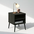 thumbnail image 5 of Furinno Claude Mid Century Style Nightstand with Wood Legs, Espresso, 5 of 6