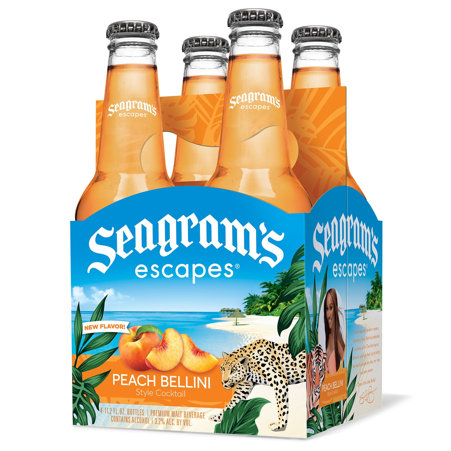 Seagrams Escapes Peach Fuzzy Navel Cocktail 4 Pack 112 Fl Oz.