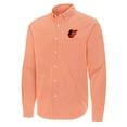 thumbnail image 2 of Men's Antigua Orange Baltimore Orioles Porter Woven Long Sleeve Button-Down Shirt, 2 of 3