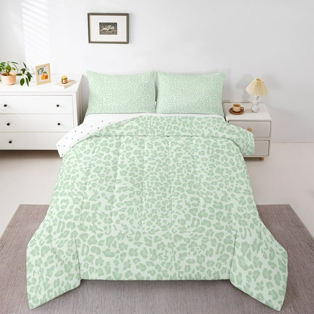 Erosebridal Ensemble de Couette à Imprimé Guépard Léopard, Ensembles de Couette Verts, Couette Réversible Moderne et Tendance, Décor de Chambre Ultra Doux, 2 Pcs