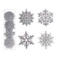 thumbnail image 1 of 40 Uds. Cadena de copos de nieve brillantes decoración navideña copo de nieve brillante adorno colgante de árbol de Navidad País de las Maravillas de invierno, 1 of 5