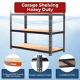thumbnail image 4 of Heavy Duty Garage Shelving, 2400 lbs Capacity 5-Tier Metal Storage Shelves, Adjustable Shelving Unit, 28”W x 12”D x 60”H Narrow Garage Storage Rack, Boltless Easy Assembly, for Garage Basement Pantry, 4 of 7