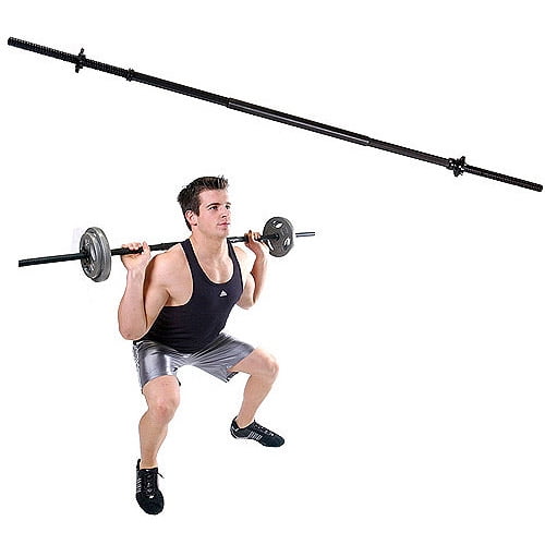 Olympic Chrome Bar 4Ft 200lb Weight Lifting Barbell Rod for Workout Gym Training 