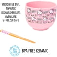 thumbnail image 6 of Silver Buffalo Sanrio Hello Kitty Flowers Pattern Ceramic Ramen Noodle Rice Bowl with Chopsticks, Microwave Safe, 20 Ounces, 6 of 10