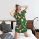 thumbnail image 5 of Balery Vegan Conjunto de Pijama para Mujer con Estampado, Dos Piezas de Manga Corta y Shorts, Ropa de Dormir Suave con Cuello Redondo y Bolsillos-Large, 5 of 6