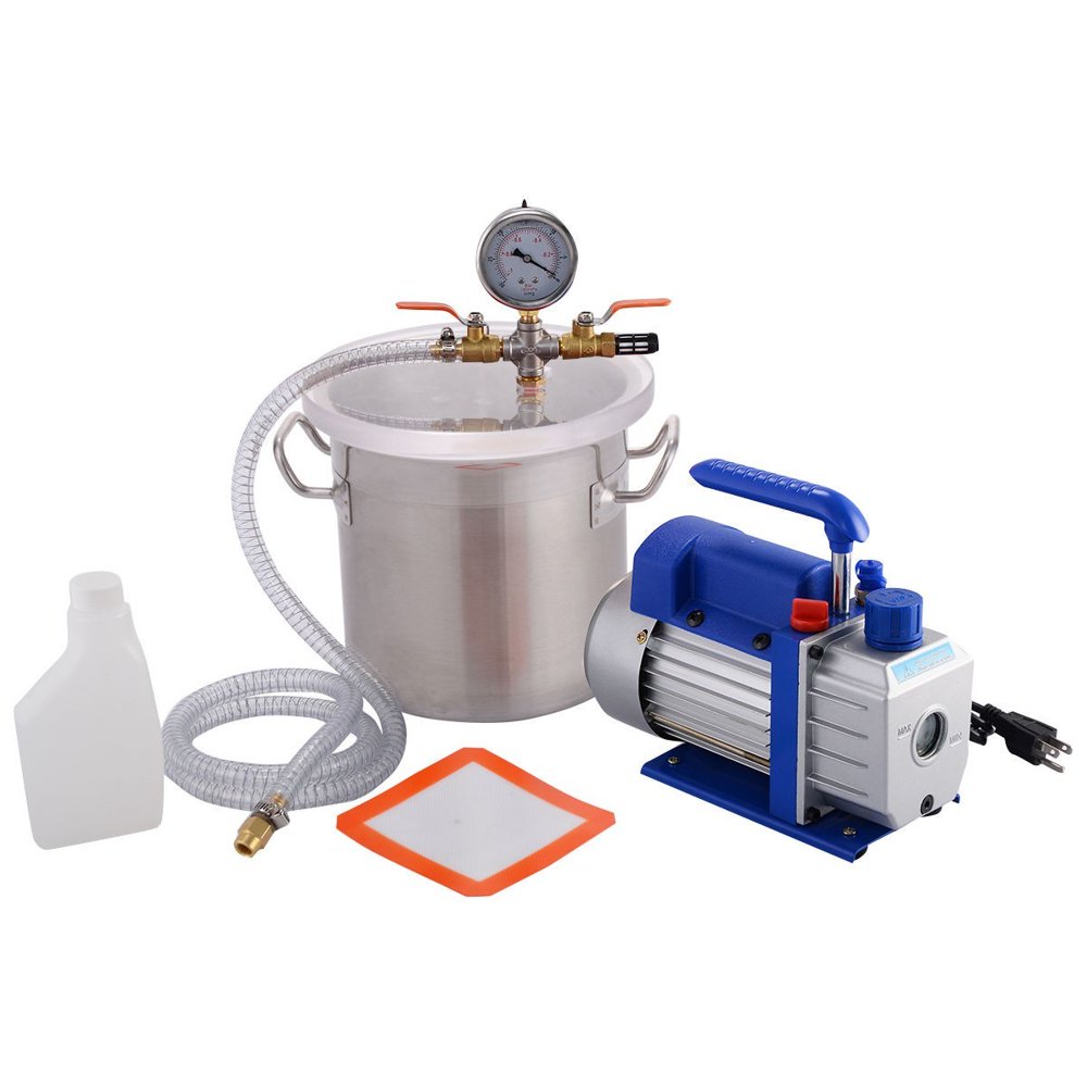 2 Gallon Vacuum Chamber and 3 CFM Single Stage Pump Degassing Silicone