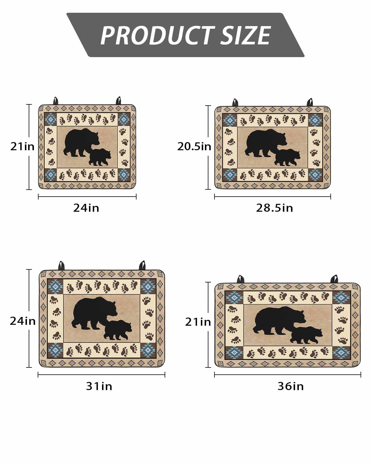 Stove Top Covers for Electric Stove, Farmhouse Bear Glass Stovetop Cover Protector, Country Vintage Animals Paw Print Brown Induction Cooktop Protector Oven Mat for Kitchen Countertop 24"x21"